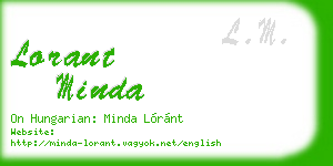 lorant minda business card