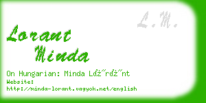 lorant minda business card